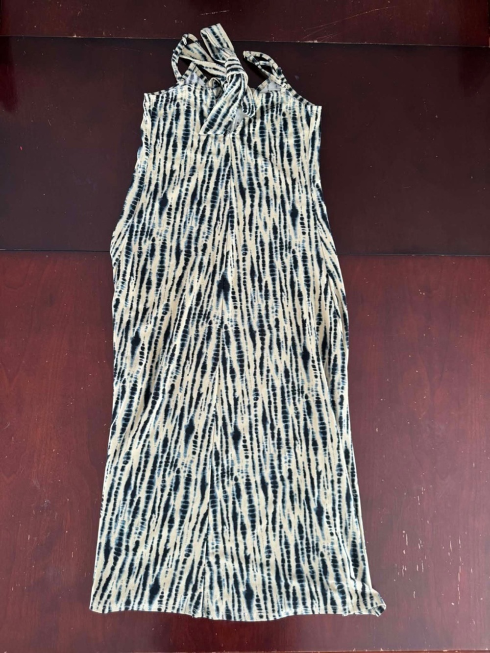 DEX Tie Dye Halter Maxi Dress Boho Shibori Print Festival Party Breezy Resort - Picture 3 of 4
